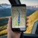 Bouton pause dans une application GPS